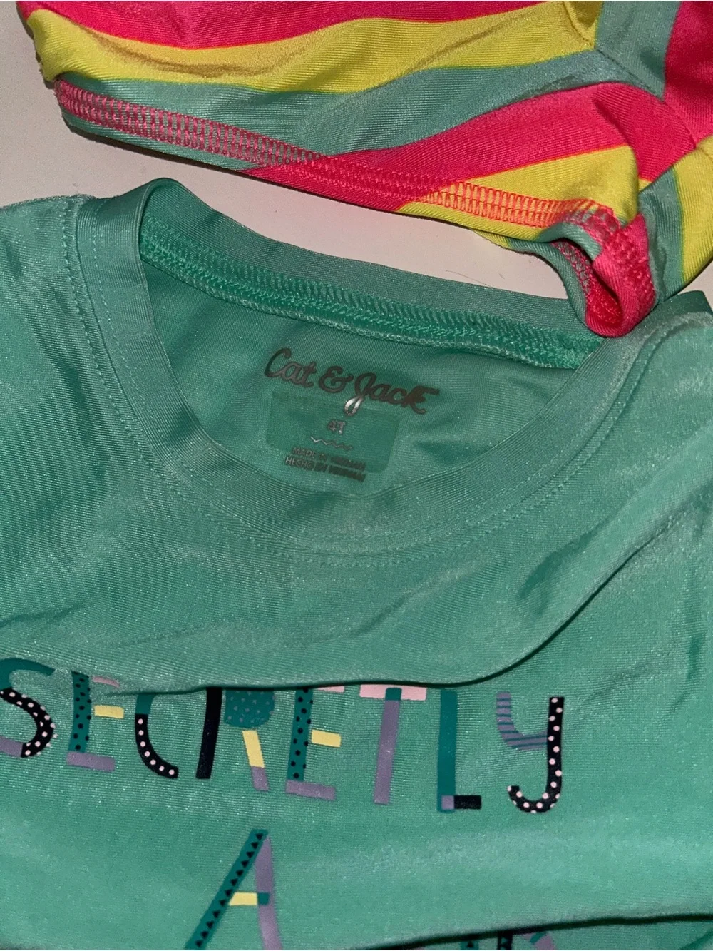 Cat & Jack Girls Mermaid Swim Set with Rainbow and Purple Accents